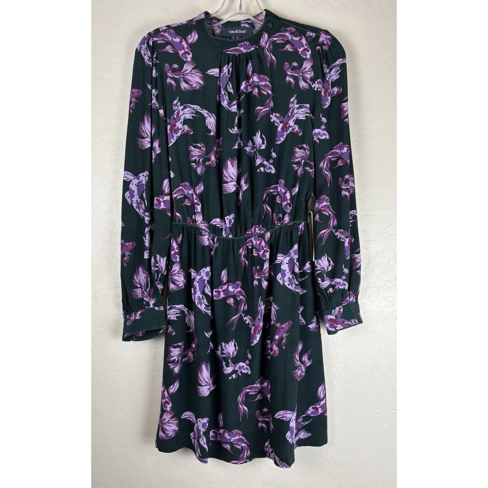 NEW Modcloth Revel In The Details‎ Dress Kohaku Koi Fish Deep Emerald Sz S 1304